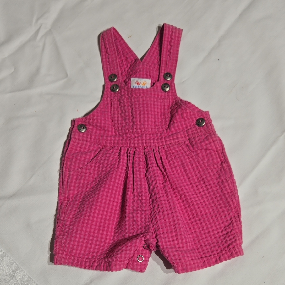 Vintage Carters Hot Pink Overalls Size 3-6 Months
